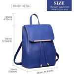 Rugzak Vrouwen Kleine Waterdichte Rugzak Stad Rugzak Rugzak Vrouwen Moderne Rugzak Vrouwen PU Leer Voor Reizen Werk School, marineblauw, Eén maat, Casual