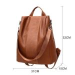 Anti-diefstal vintage lederen rugzak vrouwen schouder tas dames hoge capaciteit reisrugzak school tassen voor meisjes, bruin