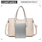 Tote tas voor Vrouwen PU Lederen Handtassen Set Dames Top Handvat Tas Schoudertas Grote Capaciteit, Beige