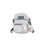 PORRASSO Schattige schoudertas voor meisjes, schoudertas met poppen-hanger, nylon, schoolraken, messengertas, crossbody tas voor reizen, dagelijks gebruik, wit (B), Messenger