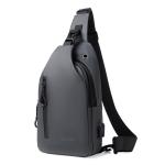 Borstzak, sling bag voor heren, kleine schoudertas, outdoor, waterdicht, casual herentas, lichte riemtas voor werk, reizen, wandelen, dagelijks gebruik enz., donkergrijs, Eenvoudig