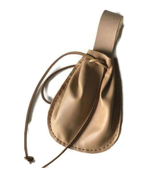 Cachorro Vintage Geldbeuteltasche, Mittelalterliche Mini-Prinzessinnentasche, Wikinger Leder Kordelzug Geldbörse Kostümteile Für Männer Und Frauen, Outdoor-Sportzubehör,Gelb