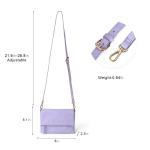 Schoudertas voor dames, schoudertas met ritssluiting, crossbody tas, lederen handtas, klein, dagrugzak, paars