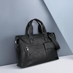 FUNSEED Echte Leder-Handtasche für Herren, Rindsleder, Laptoptasche, wasserdicht, große Kapazität, Business-Aktentaschen