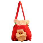Geldbörse für Mädchen, Kindergeldbörse, rote Mini-Tasche, bequeme, weiche Plüschtasche für Mädchen, Cr-Oss Körpertasche für Urlaub, Reisen, Kindergarten, Geschenk für Mä