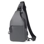 Borstzak, sling bag voor heren, kleine schoudertas, outdoor, waterdicht, casual herentas, lichte riemtas voor werk, reizen, wandelen, dagelijks gebruik enz., A-grijs, Eenvoudige st