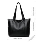 Grote Capaciteit Werk Tote Bags voor Vrouwen PU Lederen Grote Portemonnees en handtassen dames Waterdichte Grote Schoudertas, 01-zwart, One Size