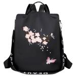 Rugzak Vrouwen Meisjes Nylon Kleine Handtas Casual Lichtgewicht Sterke Multifunctionele Rugzak voor School Kantoor Reizen Wandelen Camping, Zwart-125