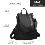 Rugzak Mode Schoudertas Casual voor Dames Nylon School (Zwart)