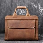 CHDWEY Umhängetaschen für Herren Retro-Mode erste Schicht aus Leder Laptop Umhängetasche diagonal Tasche handgemachte Leder Aktentasche