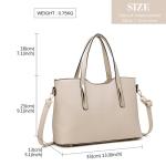 Tote tas voor Vrouwen PU Lederen Handtassen Set Dames Top Handvat Tas Schoudertas Grote Capaciteit, Beige