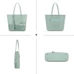 Handtas dames shopper grote damestas voor kantoor school winkelen, groen/wit., Retro
