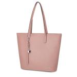 Handtas dames shopper grote damestas voor kantoor school winkelen, Effen roze, Shopper