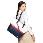 dames handtas meerkleurig gestreept schoudertas Shopper (marineblauw)