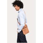 LEABAGS Leren schoudertas voor dames en heren, messenger bag met schouderriem, werktas, draagtas, handtas, echt lederen tas, Natuur Lichtbruin, Boheems, gedeconstrueerd, minimalist