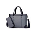 CHDWEY Umhängetaschen für Herren Canvas Leder Messenger Bag, Herren Aktentasche für Reisebürogeschäft, passend für 14 Zoll Laptop (Schwarz, Blau) Geeignet für Arbeit/Schule/