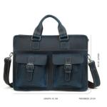 NGYYIO Umhängetaschen für Herren Vintage Herrenkuh Echtes Leder Aktentasche Crazy Horse Leder Messenger Bag Männliche Laptoptasche Männer Geschäfts-Reisetasche(B)
