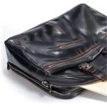 Echt leren heren schoudertas grote schoudertas messenger bag heren leer 15 inch laptoptas tote handtas groot zwart (A eenheidsmaat)
