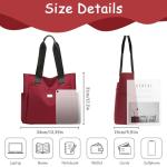 grote schoudertas voor dames, voor dames van lichtgewicht nylon, waterdichte Oxford-stof, damesshopper met meerdere zakken, geschikt voor winkelen, reizen, werk, kantoor (rood)