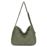 EVEOUT Puffer schoudertas voor dames, grote gewatteerde schoudertassen, lichte puffy tote shopper, gewatteerde schoudertassen, draagtas, werktas, legergroen
