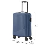 Travelite Koffer met 4 wielen, 3-delig, maten L/M/S, bagage serie Bali: ABS hardshell trolleys, blauw, Harde handbagage trolley met 4 wielen