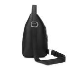 Borstzak, sling bag, PU-leer, schoudertas, crossbody bag, schoudertas, wandelsport, casual reisdagrugzak, sporttas voor heren, dames, meisjes en jongens, zwart