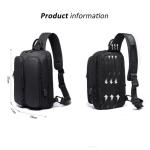 OZUKO Schoudertas voor heren, waterdicht, casual, met USB-oplaadpoort, grijs 2, Utility