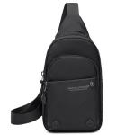 - Schoudertas voor heren - Schoudertas van nylon - Elegante praktische tas - Sport Werk Telefoon Reizen - Zwart, Borsttas, Eén maat, Stijlvol