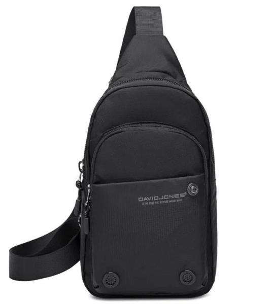 - Schoudertas voor heren - Schoudertas van nylon - Elegante praktische tas - Sport Werk Telefoon Reizen - Zwart, Borsttas, Eén maat, Stijlvol