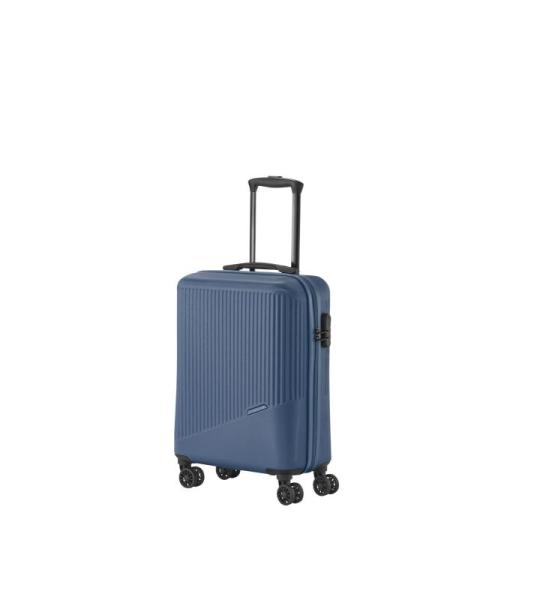 Travelite Koffer met 4 wielen, 3-delig, maten L/M/S, bagage serie Bali: ABS hardshell trolleys, blauw, Harde handbagage trolley met 4 wielen