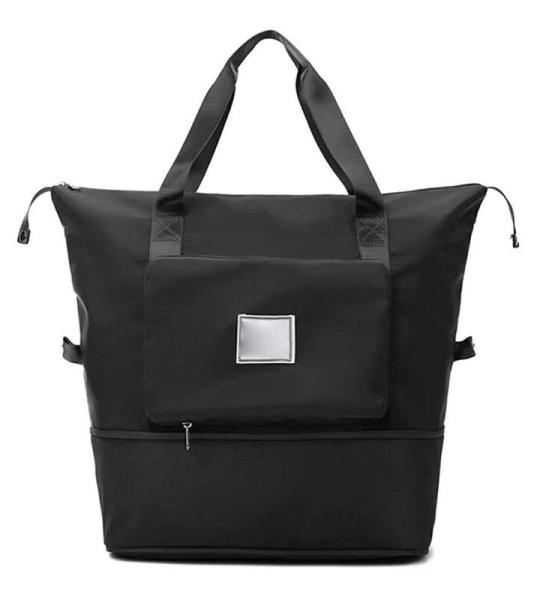 CHDWEY Umhängetaschen für Herren Große Kapazität Falten Reisetaschen wasserdichte Tote Handtasche Reisen Duffle Bags Multifunktionale Frauen Reisetaschen Dropshipping(Black)