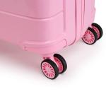 KONO Koffer Mittelgroß 4 Rollen Leicht Hartschalenkoffer Reisekoffer mit TSA Schloss und YKK Reißverlüsse, Polypropylen Rollkoffer Trolley für Business Reise Schule (Pink, L (6