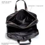 Echt leren heren schoudertas grote schoudertas messenger bag heren leer 15 inch laptoptas tote handtas groot zwart (A eenheidsmaat)