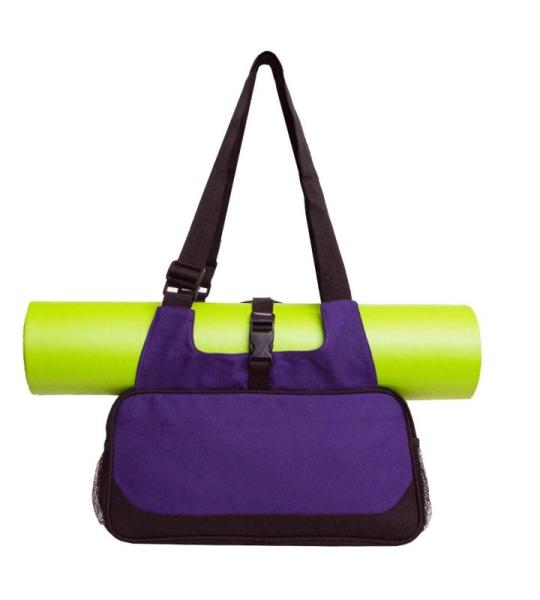 CHDWEY Umhängetaschen für Herren Yoga Umhängetasche Lässig Sport Fitness Crossbody Pack Outdoor Gym Yoga Matte Lagerung Leinwand Bag 41 x 20 cm(Purple)