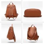 Anti-diefstal vintage lederen rugzak vrouwen schouder tas dames hoge capaciteit reisrugzak school tassen voor meisjes, zwart