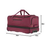 travelite 2-wiel trolley reistas mt. L met expansievouw, bagage serie Basics: zachte bagage reistas met wielen met extra volume, 096276, wijnrood/oranje, reistas met wieltjes