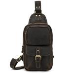 newsbirds Heren echt lederen borsttas schoudertas sport outdoor schoudertas wandelrugzakken, 9331 donkerbruin, Retro