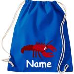 ShirtInStyle Turnbeutel, Tiere Hummer mit Wunschnamen, Kinder, Stoffbeutel, Kinderrucksack, Jute, Gymsack,