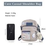 PORRASSO Schattige schoudertas voor meisjes, schoudertas met poppen-hanger, nylon, schoolraken, messengertas, crossbody tas voor reizen, dagelijks gebruik, wit (B), Messenger