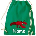 ShirtInStyle Turnbeutel, Tiere Hummer mit Wunschnamen, Kinder, Stoffbeutel, Kinderrucksack, Jute, Gymsack,