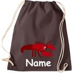 ShirtInStyle Turnbeutel, Tiere Hummer mit Wunschnamen, Kinder, Stoffbeutel, Kinderrucksack, Jute, Gymsack,