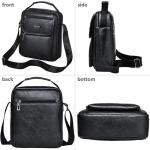 Hjkiopc Schoudertas heren schoudertas crossbody mobiele telefoon tas messenger bag heren tas shulder bag lederen borstzak, C-Zwart, Retro