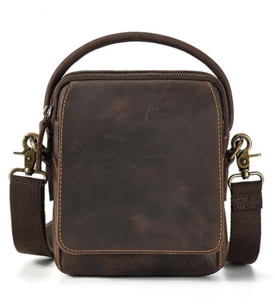Retro kleine vierkante tas messenger handtas casual business kleine tas schoudertas herentas (B 17 x 20 x 8 cm)