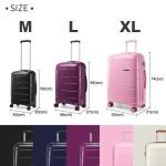 KONO Carry On Luggage Handgepäck Koffer Trolleys Klein Reisekoffer mit Rollen und TSA Schloss, Koffer 55cm Leicht Polypropylen Kabinenkoffer (Violett, Koffer M (55cm - 38L))