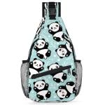 Pandabär-Schultertasche für Herren, Damen, Kinder, Jungen, Mädchen, niedlicher Pand-Sling-Rucksack, Umhängetasche, lässige Schultertasche, Brusttaschen für Sport, Wandern, Re