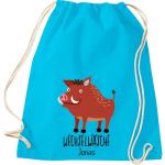ShirtInStyle Kinder Turnbeutel, lustige Tiere Wildschwein, Wechselwäsche mit Wunschtext, Kinder, Tiere Zoo Kindertag Beutel
