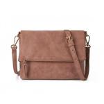 Schoudertas voor dames, schoudertas met ritssluiting, crossbody tas, leren handtas, klein, dagrugzak, Oak Red