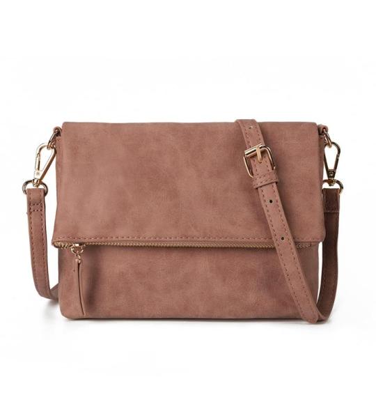 Schoudertas voor dames, schoudertas met ritssluiting, crossbody tas, leren handtas, klein, dagrugzak, Oak Red