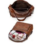 Sacmill Handtas voor dames, PU-leer, schoudertas, shopper, topgreep, draagtas, elegante schoudertas voor vrouwen, Khaki1023