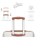 Kono Reisekoffer Handgepäck Koffer mit Rollen TSA Schloss, Leichtgewicht ABS Hartschalenkoffer Kabinentrolley 55cm (Cremeweiß)